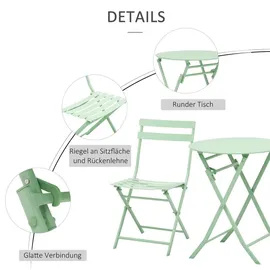 Outsunny Bistro-Set 3-tlg. grün klappbar