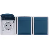 Busch-Jaeger Schuko-Steckdose 3-fach Blau/Grün