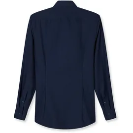 Olymp Businesshemd OLYMP No. Six super slim", Herren, Gr. 39, N-Gr, blau (marine), 64% Baumwolle, 27% Polyester, 9% Elasthan, Hemden,