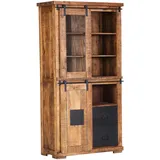 Landscape Vitrine Naturfarben, Schwarz, - B/H/T ca. 100,00x190,00x45,00