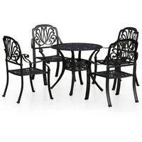 vidaXL Bistro-Set 5-tlg. schwarz 3070602