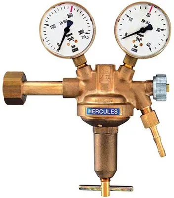 Flaschendruckregler, 200 bar, Argon/Helium, Arbeitsdruck 0-10 bar