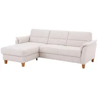 Home Affaire Ecksofa »Palmera L-Form«, Federkern, wahlweise mit Bettfunktion und mit/ohne Bettkasten, beige