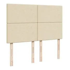 vidaXL Boxspringbett mit Matratze Creme 160x200 cm Stoff