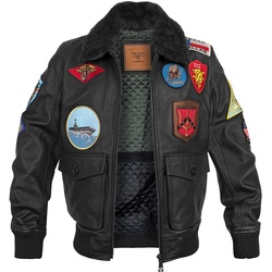 TOP GUN Leder Fliegerjacke 20201007 schwarz, Größe 3XL