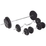 vidaXL Hantel-Set, Langhantel- und Kurzhantelset 90 kg