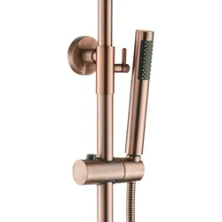 Aloni Thermostat-Duschgarnitur mit Kopfbrause Handbrause Kupfer gebürstet