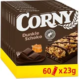 CORNY Müsliriegel | Corny Classic | Dunkle Schokolade | Mit leckerer Zartbitter Edel Schokolade | Multipack 60x23g