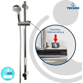 tecuro Brauseset ew-easy-65 - mit Handbrause 1-strahlig, Brauseschlauch 150 cm, Wandstange 100 cm