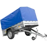 Anhänger mit Plane Garden Trailer 201 Kipp [mit Stützrad, Blauer Hochplane und Hochspriegel]