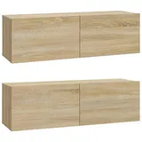 vidaXL Wandschränke 2 Stk. Sonoma-Eiche 100x30x30 cm Holzwerkstoff