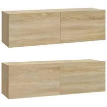 vidaXL Wandschränke 2 Stk. Sonoma-Eiche 100x30x30 cm Holzwerkstoff