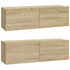 vidaXL Wandschränke 2 Stk. Sonoma-Eiche 100x30x30 cm Holzwerkstoff