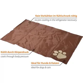 Dobar Kühlmatte für Hunde mit Pfoten Muster 99,5 x 70 cm Braun/Beige