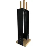 FireFix Kaminbesteck Stahl/Holz 5-teilig schwarz",