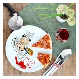 Mambocat 2er Set Alberto Pizzateller Ø30,5cm 2 Personen XL-Teller Platte groß Pizzabäcker