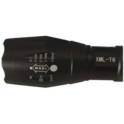 LED Taschenlampe mit stufenloser Fokussierung schwarz