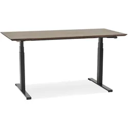 Kadima Design Arbeitstisch höhenverstellbar | 150x70 cm | Elektrisch Ergonomisch Modern 63-128 cm | Braun-Schwarz | Schreibtisch