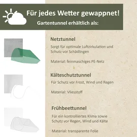 NATIV Pflanztunnel aus grünem Netzmaterial, Gartentunnel, Vogelschutznetz