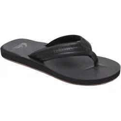 Zehentrenner QUIKSILVER "CARVER NUBUCK", Gr. 45, schwarz, Leder, sportlich, Schuhe Zehentrenner