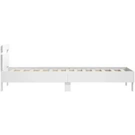 vidaXL Bettgestell mit Kopfteil und LED-Leuchten Weiß 90x190 cm