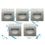 Trango 5er Set SL-056S IP44 LED Wandleuchte *SOFIE* in Eckig, Treppen- Wandstrahler Edelstahl gebürstet für Innen & Außen inkl. 1x 1 Watt LED Modul warmweiß 3000K beliebig erweiterbar Einbauleuchte