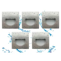 Trango 5er Set SL-056S IP44 LED Wandleuchte *SOFIE* in Eckig, Treppen- Wandstrahler Edelstahl gebürstet für Innen & Außen inkl. 1x 1 Watt LED Modul warmweiß 3000K beliebig erweiterbar Einbauleuchte