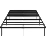 Bettgestell, 140 X 200 Cm Metallbett Mit Stauraum Unter Dem Bett, Metallgestell Mit Lattenrost, Kein Boxspring Nötig