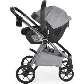 Cangaroo Kombikinderwagen Unique 3 in 1 Babyschale Stoßdämpfer PolyurethanRäder Tasche grau - Grau