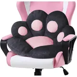 LANPEW Katze Pfot Rückenkissen Sitzkissen Cute Cat Paw Stuhlkissen Plüsch Komfort Sitzpolster Büro Lazy Warm Sitzkissen Bett Tatami Bodenkissen für Home (Schwarz, 60x60cm)