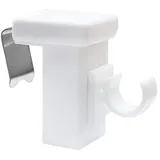 Dekondo 10x Fensterhaken Dekohaken Fensterclip für Fensterdekoration Weiß - Fensterdicke: 10-27mm - Ideal zum Einlegen von Gardinenstangen bis 10mm Durchmesser, Kunststoff mit Federedelstahl