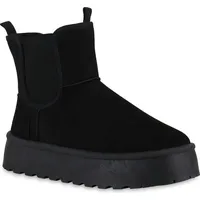 VAN HILL Damen Plateau Boots Plateau Profilsohle Trendy Schuhe