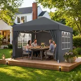 Devoko Pop-up Pavillon 3x3/6m FlatPavillon 100%Wasserdicht Gartenzelt  Partyzelt