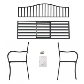 Lemodo Gartenbank 147 x 49 x 96 cm Schwarz