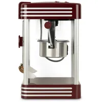 h.koenig Popcorn Machine, einfach und schnell, Retro-Design, Topf aus Edelstahl und Aluminium, Kapazität 50 g, 360 W