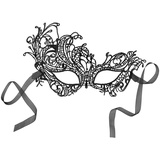 dressforfun 303521 Venezianische Maske für Damen, sexy Spitzenmaske aus Stoff, Pfau Augenmaske für Maskenball Party Fasching Karneval Kostüm Halloween, schwarz