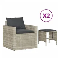 vidaXL Garten-Lounge-Set 4-tlg. hellgrau