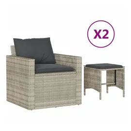 vidaXL Garten-Lounge-Set 4-tlg. hellgrau