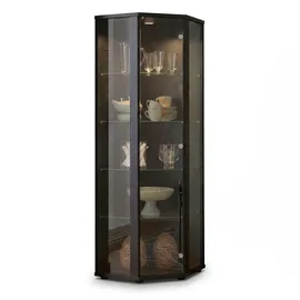 K-Möbel Eckvitrine 176 x 56,5 x 56,5 cm Schwarz
