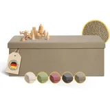 Laleni Sitzbank mit Stauraum geräumig - Truhenbank mit Stauraum 110x38 cm - Sitztruhe mit Stauraum - Bequemer Hocker mit Stauraum - Aufbewahrungsbox mit Deckel groß - Kinder Sitztruhen Taupe