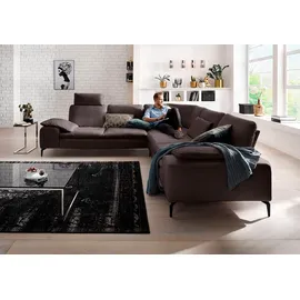 W.Schillig Eckcouch Leder 3-Sitzer Braun
