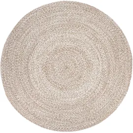 Paco Home Teppich Rund Wohnzimmer Jute Boho Ethno Muster Modern Handgefertigt Naturteppich, Beige, 120 cm Rund, Farbe:Beige