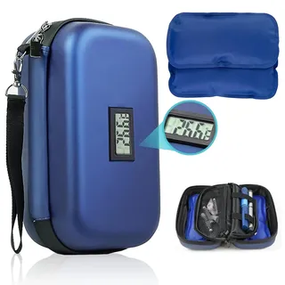 Kühltasche Insulin Insulin Kühlbox Insulin Pen Tasche Diabetes Tasche Insulin Medikamenten Kühlbox Kühltasche Kühltasche Medikamente Temperaturanzeige Geeignet für Insulingurte 2 Eisbeutelgurte