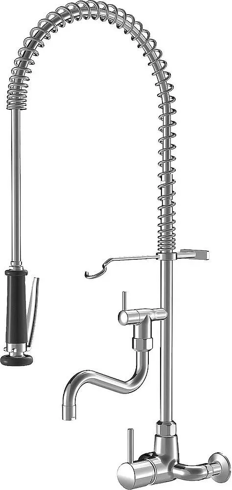 Gastro Profiküche Wand-Spültisch-Einhebelmischer (Ausführung: Einhebel-Spültischmischer KWC Gastro chrom Anschluss Wand)