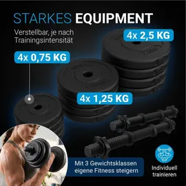 ArtSport Hantelset 20 kg Kurzhantelset schwarz