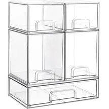 luxuskollektion Schubladenbox  Kunststoff 5 Pack Breit 1 Hoch 2 Medium 2 transparent