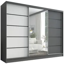 A&J MöbelLand Schiebetürenschrank AURELIA 2 200 x 0 x 0 cm Grau/Weiß