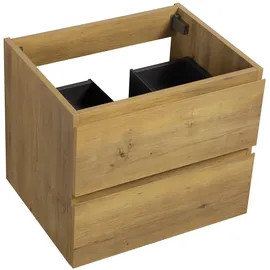 Badplaats Waschbeckenunterschrank Angela 2 Schubladen 60 x 50 x 48 cm Eiche