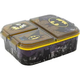 Stor Batman Brotdose mit 3 Fächern - BPA-freie Lunchbox Sandwichbox für Kinder Lunchbox Kunststoff, schwarz