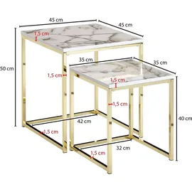 Wohnling Beistelltisch Weiß MDF 45 x 45 x 50 cm